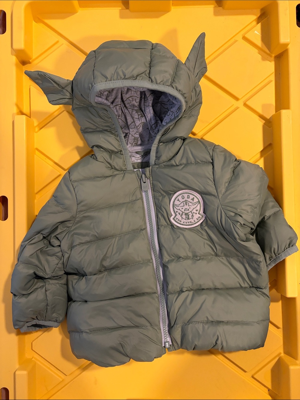 GAP Olive Green Puffer Jacket with Hood and Ears